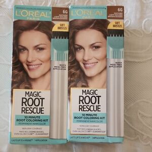 2 L'Oreal Magic Root Rescue in Light Brown 6G
